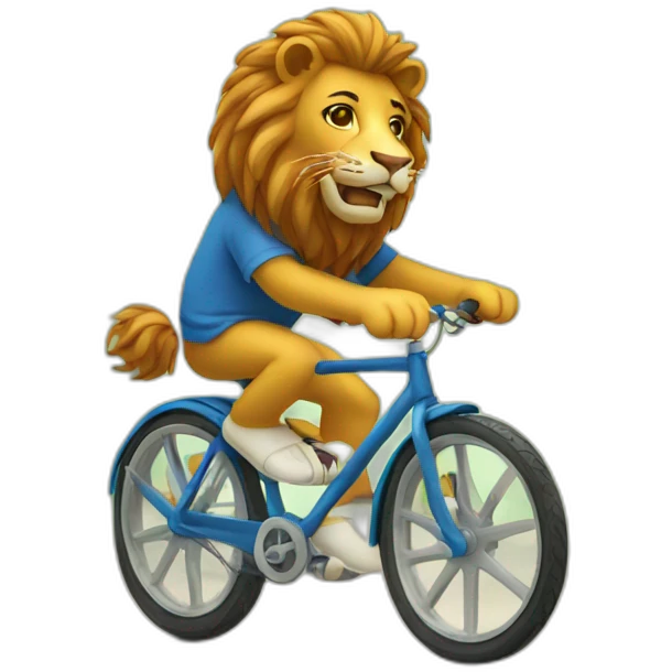 Lion riding a bike emoji