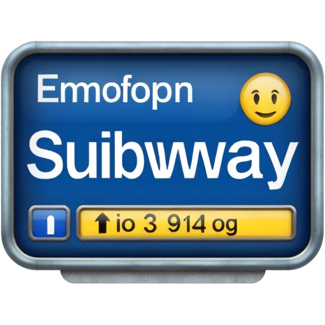 Platform Board – blue text display, Subway Sign. emoji