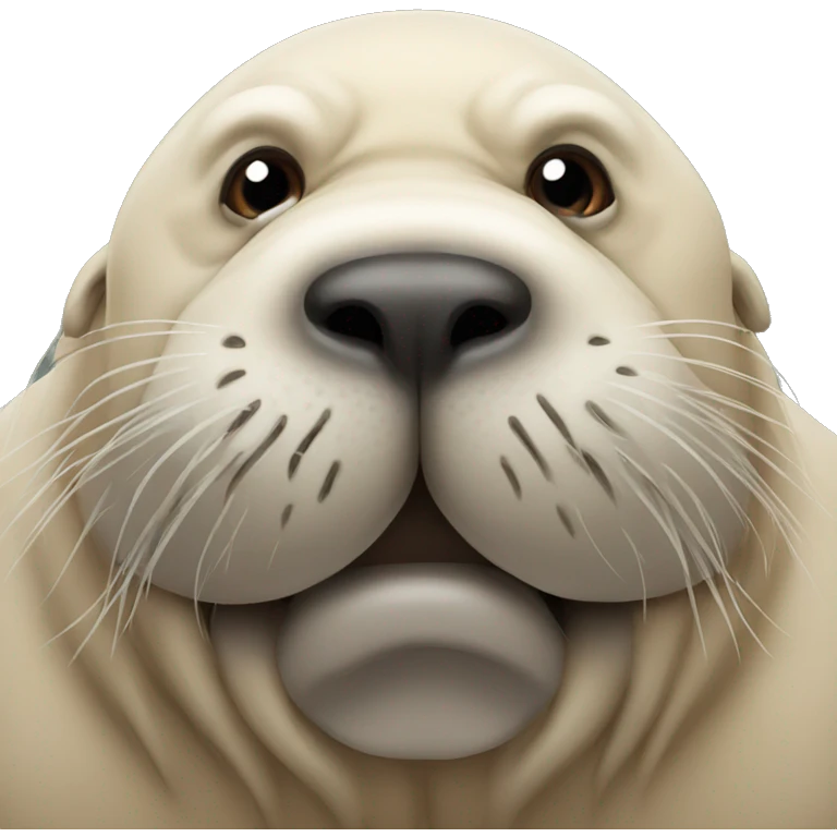 walrus head with canines emoji