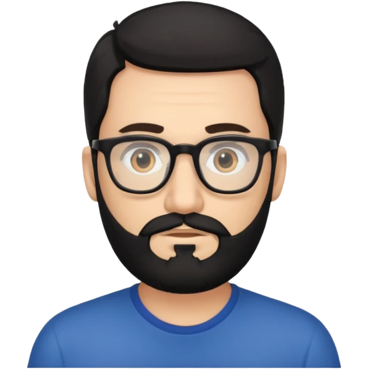 man with black beard and eyeglass emoji