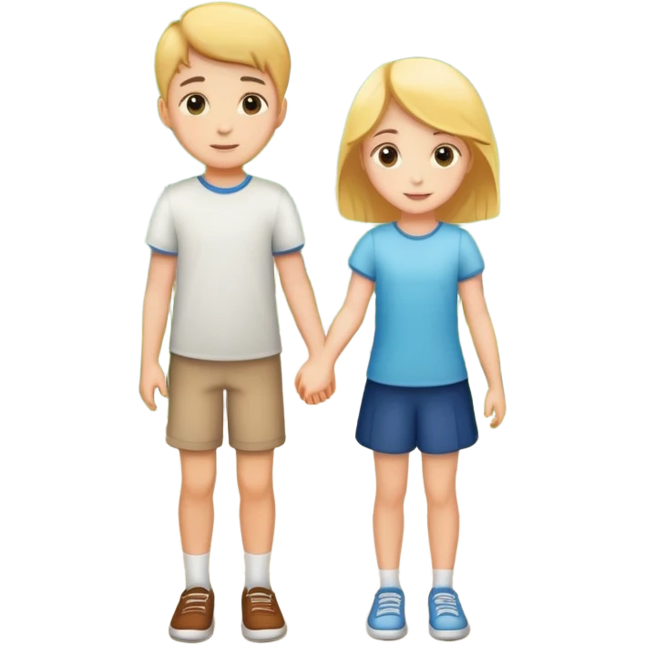 Boy and girl sitting in a park with hand in hand  emoji