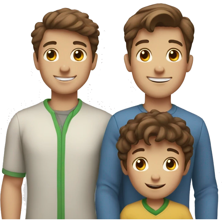 family of 4 brown hair 3 boys smile  emoji