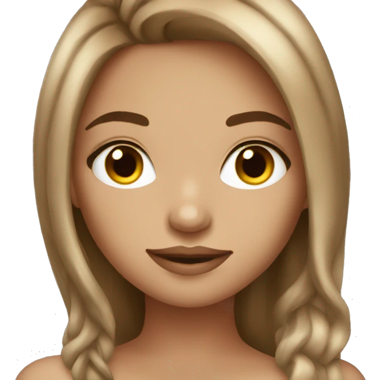 Glamorous gorgeous girl with light brown hair emoji