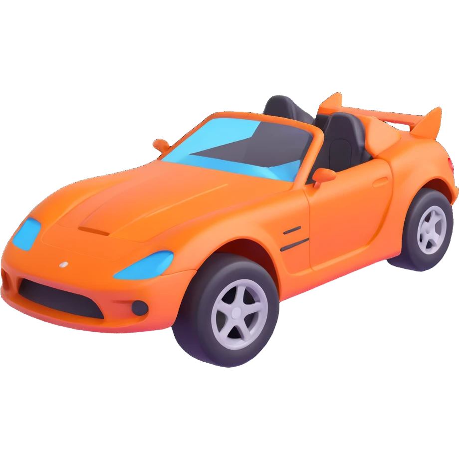 A crashed sports car emoji
