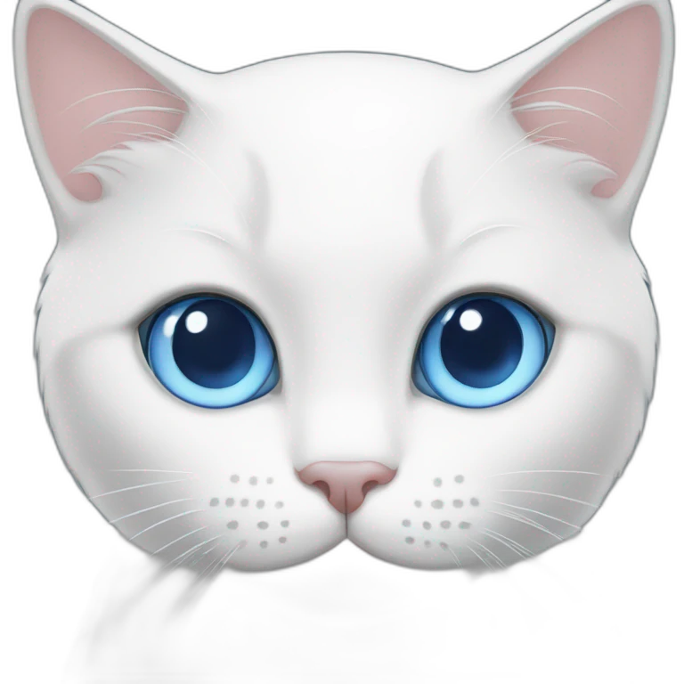 white cat blue eyes emoji