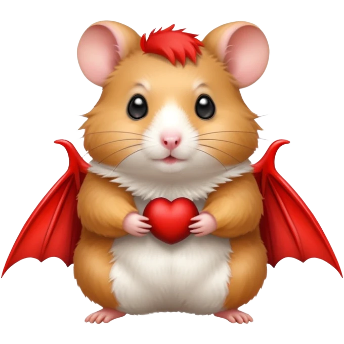 Hamster with red bat wings and horns emoji
