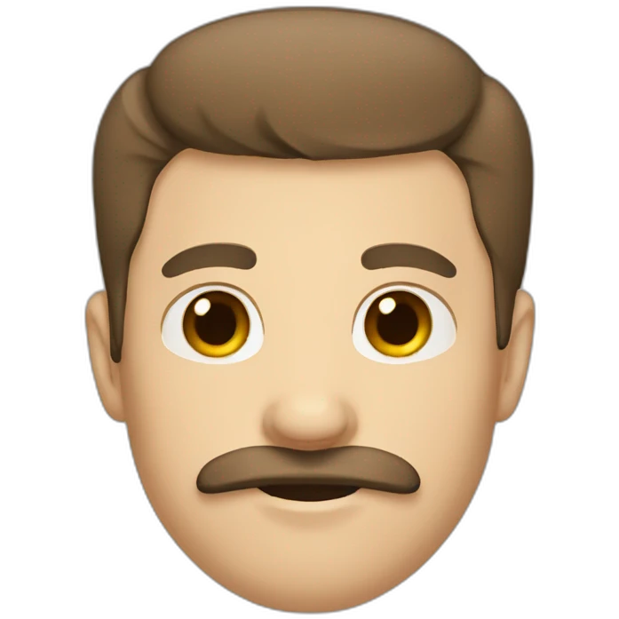 White guy with mustache and straight brown hair emoji