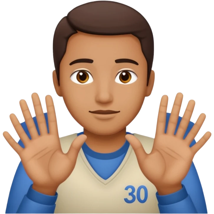 EMOJI DE UNA PERSONA HACIENDO EL NUMERO 304 CON LAS MANOS COMO LO HACE LAMINE YAMAL emoji
