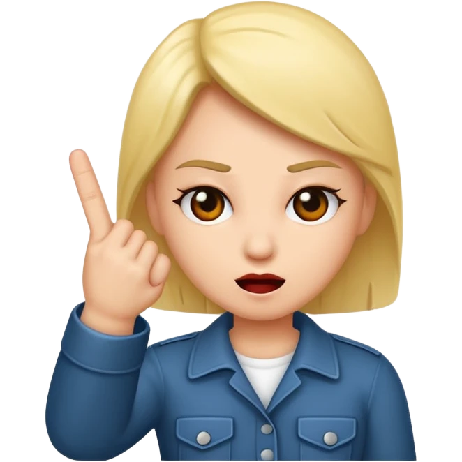 A baddie showing middle finger  emoji