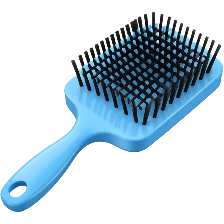 blue Rectangle hairbrush with bristles emoji