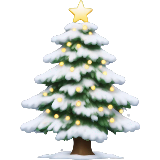 aesthetic christmas tree with snow emoji