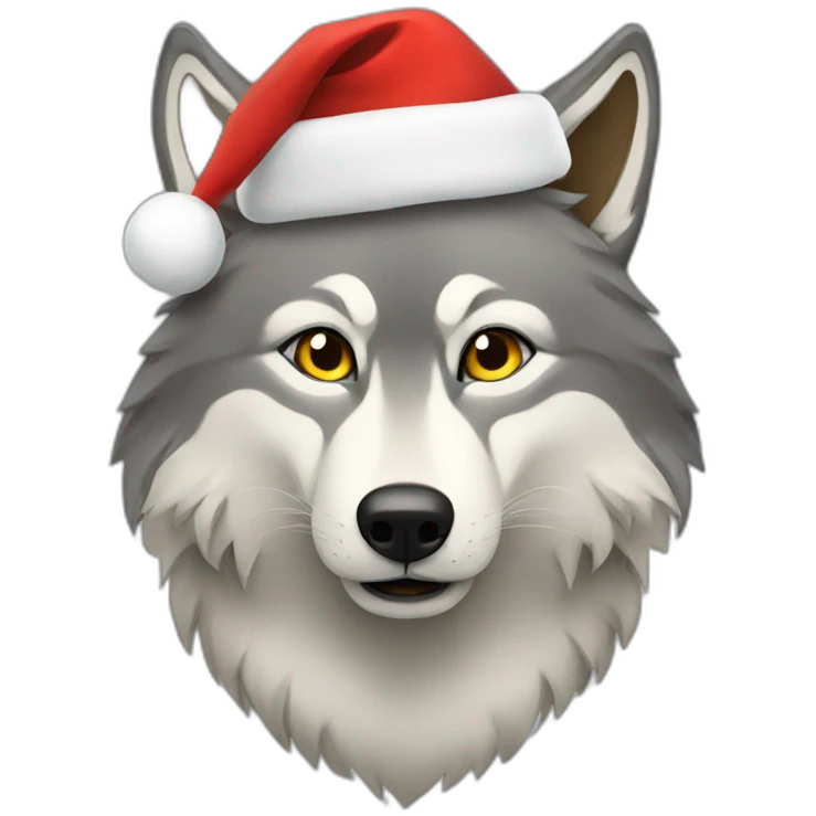 a christmas wolf emoji