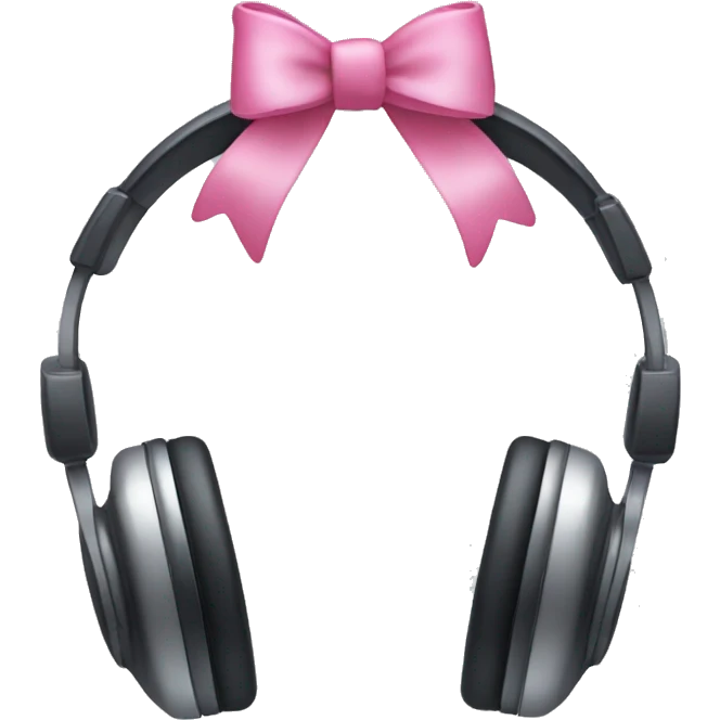 Headphones with pink bows on both left and right emoji