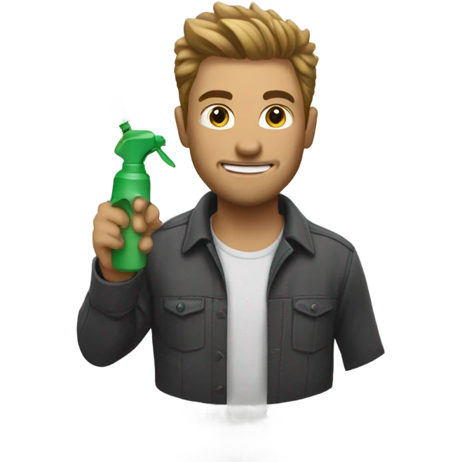caleb hammer with spray bott emoji