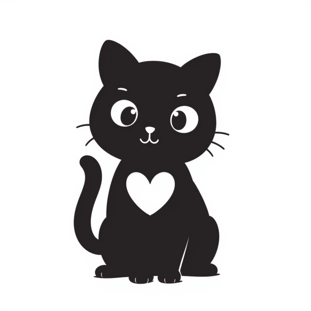 cute cat with a heart emoji