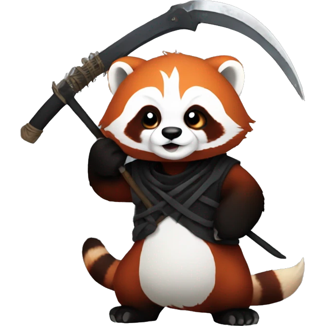 red panda as reaper with scythe emoji