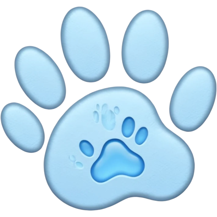 a pastel blue pawprint emoji