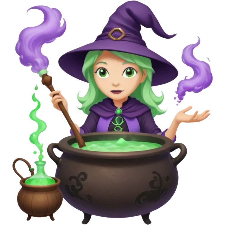 green witch cooking potion emoji