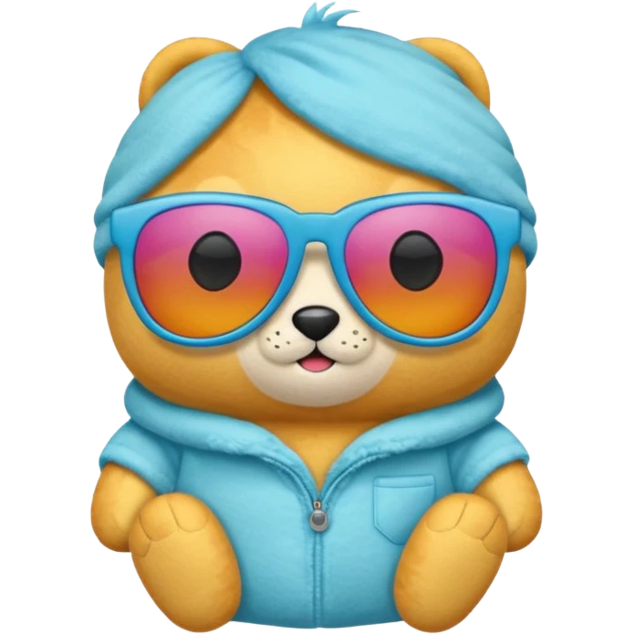 a plushie wearing cool sunglasses emoji