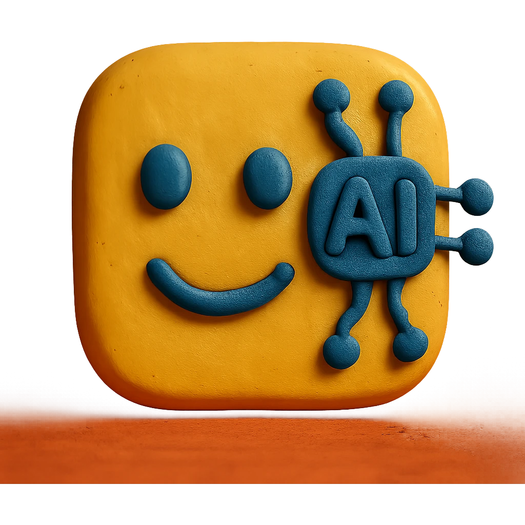 claymation style emoji of inteligência artificial emoji