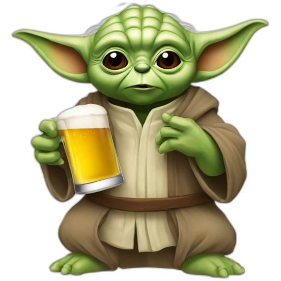 Yoda avec bière emoji