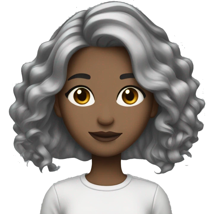 whit girl with a gray balayage emoji