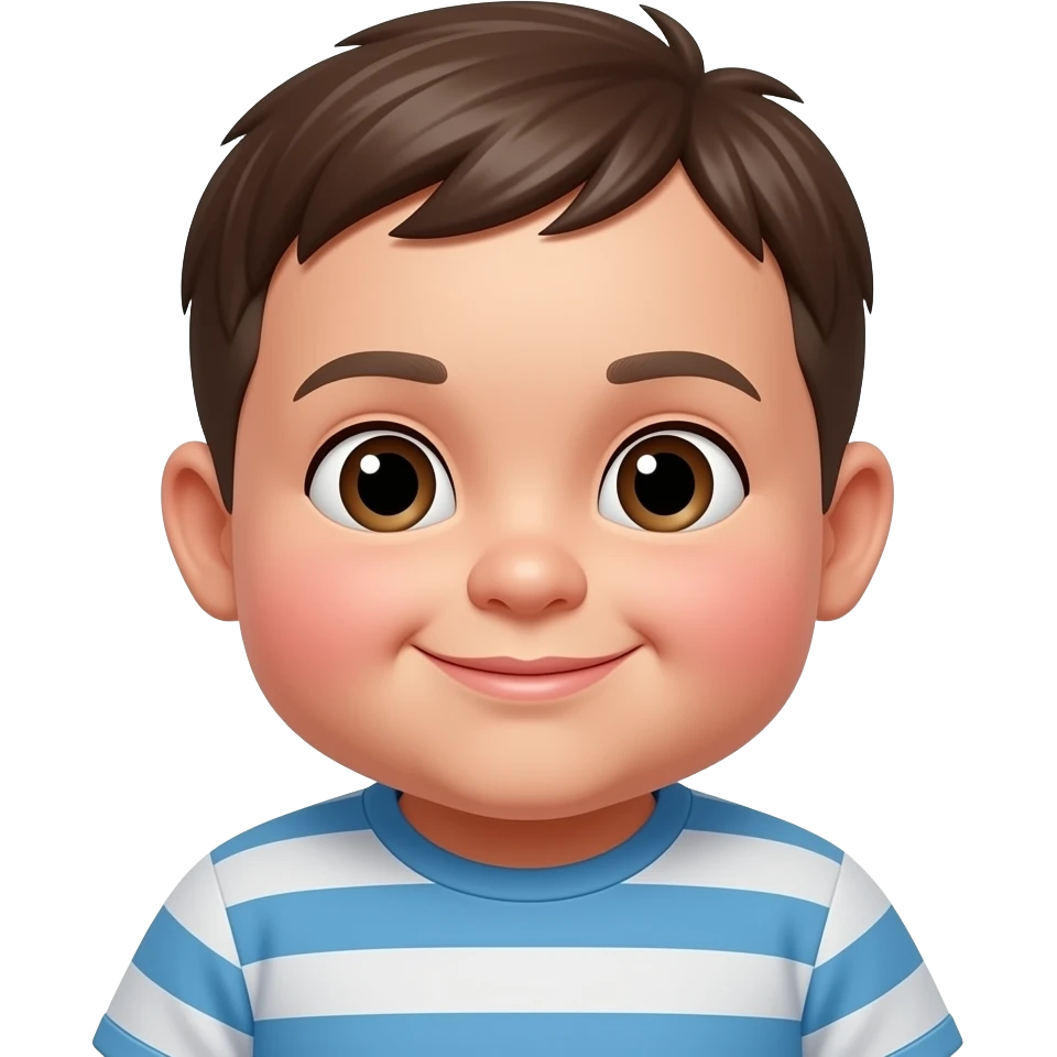 Orta kaşlı şişko çocuk emoji