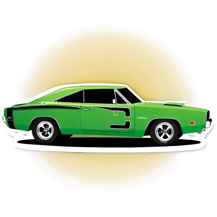 Green Dodge Charger  emoji