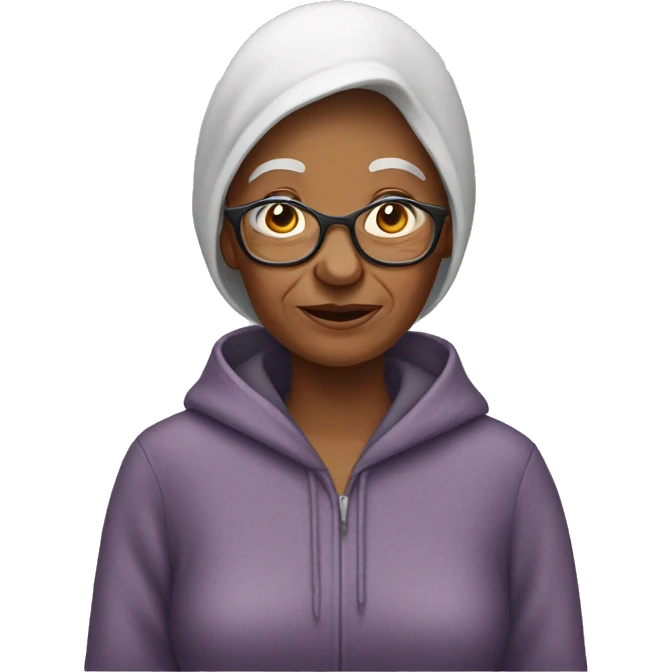 Grandma wearing hoodie emoji