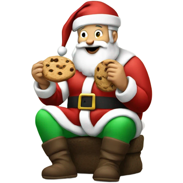 Santa eating cookies emoji