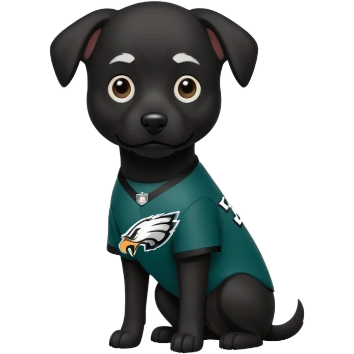 Black dog wear Philadelphia eagles  emoji