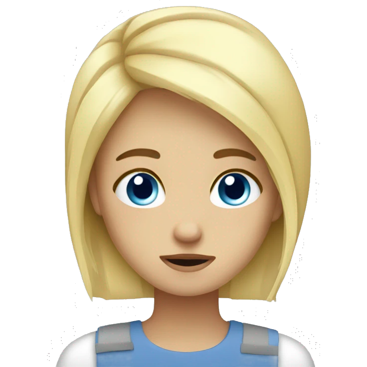 Blonde girl blue eyes super sleepy and tired emoji