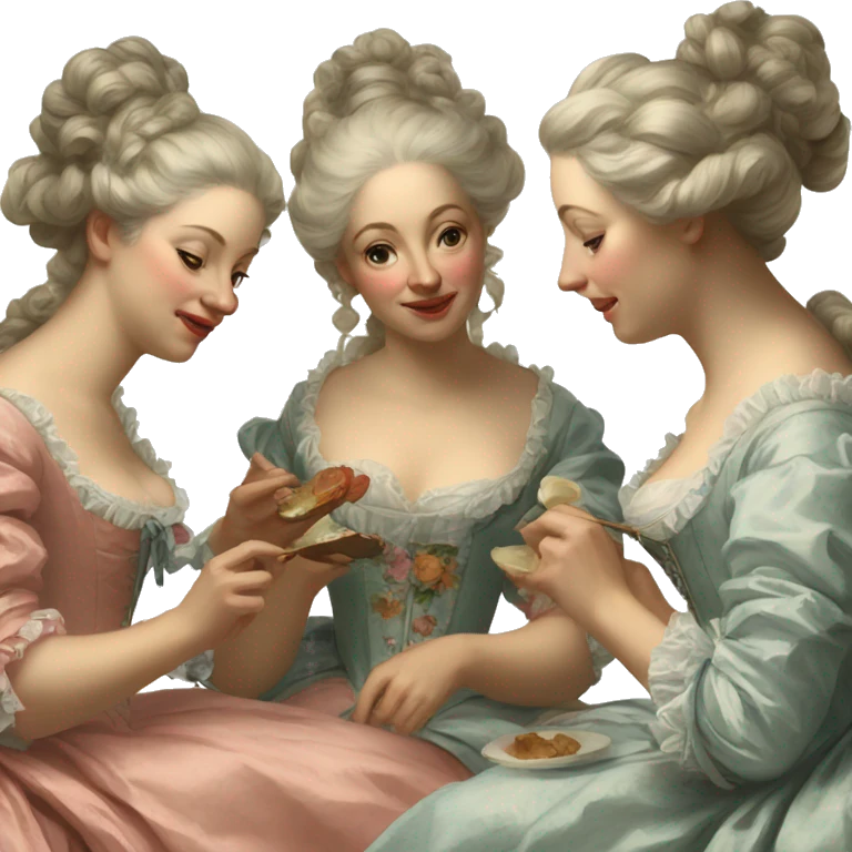 Painting of rococo women emoji