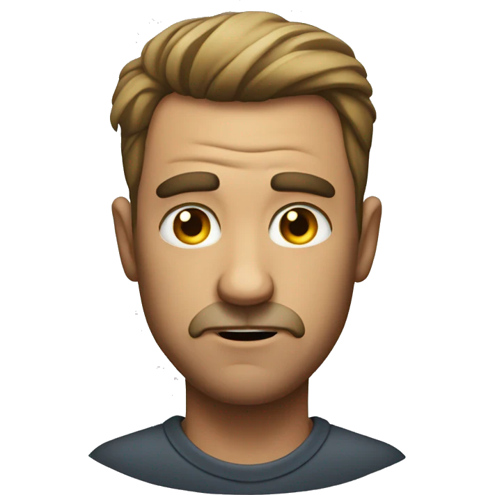 A man with stubbornness in his head emoji
