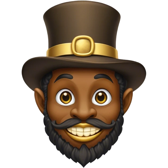 Black leprechaun with a golden mouth grille emoji