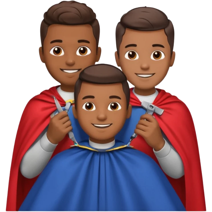 Barber cutting boys hair emoji