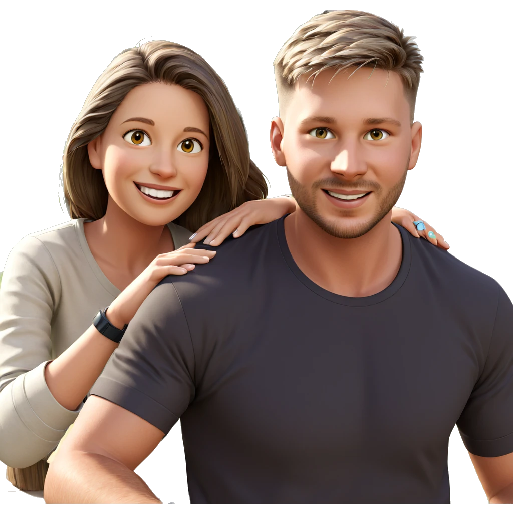 smiling couple outdoors together emoji