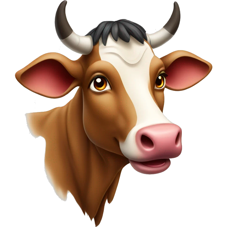 indian cow showing his tongue 2D inspired by bambi emoji