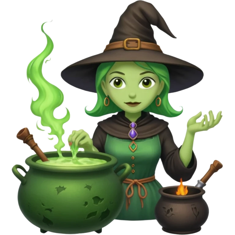 green witch cooking potion emoji