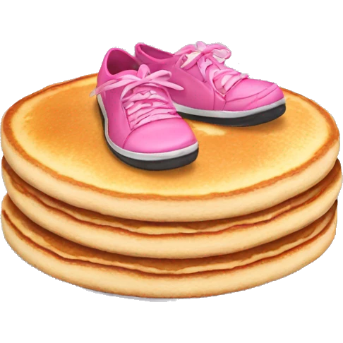 Pancake wearing pink shoes emoji