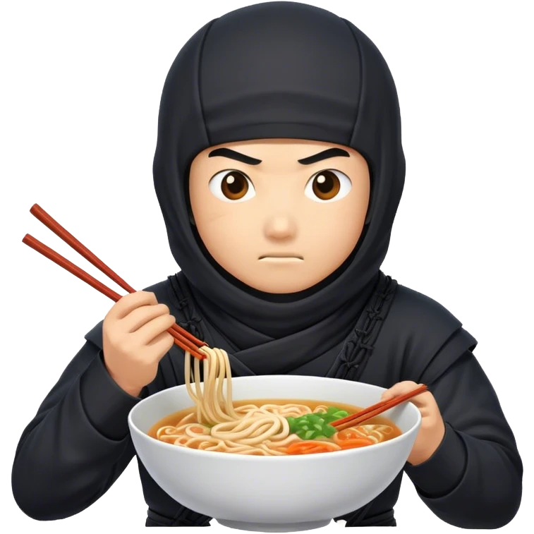Ninja eating noodles  emoji