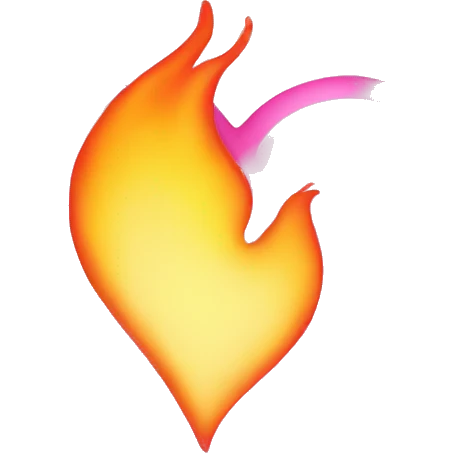 pink heart with fire emoji