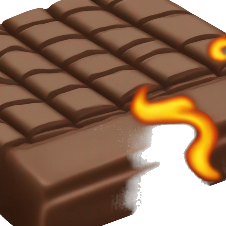chocolate bar with fire emoji
