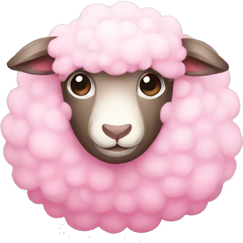 Cute Pink sheep emoji