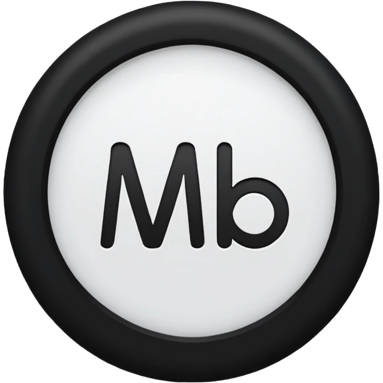 Black circle with “MB” written on in the middle of it. Nothing else emoji