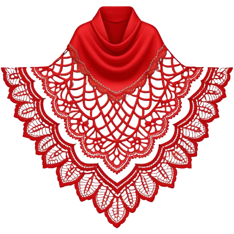 A simple red lace shawl with a delicate design emoji
