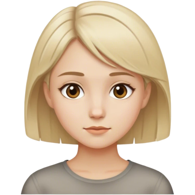 chica blanca con el cabello corto rubio dorado cenizo  emoji