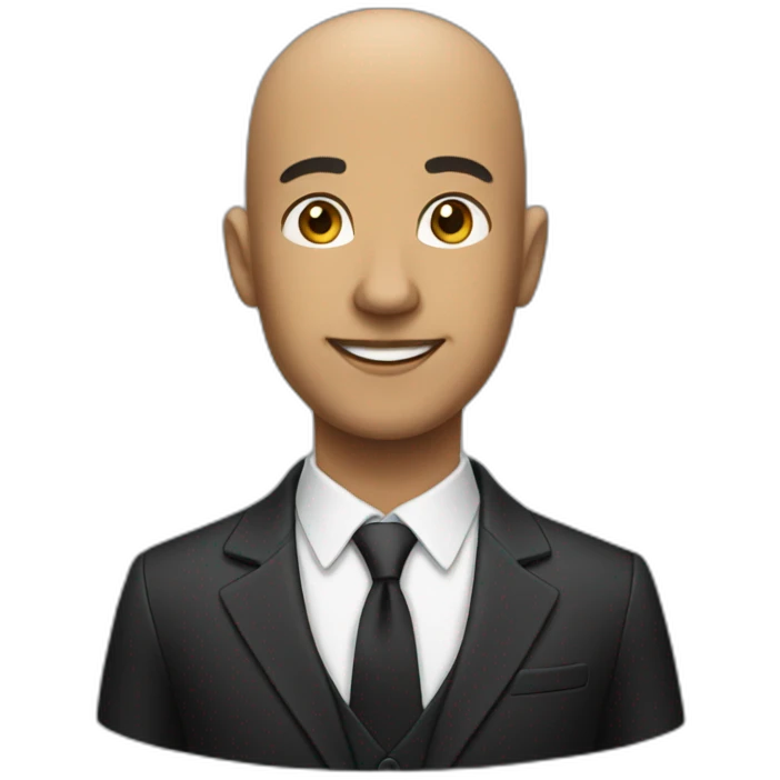 bald ceo in black tshift emoji