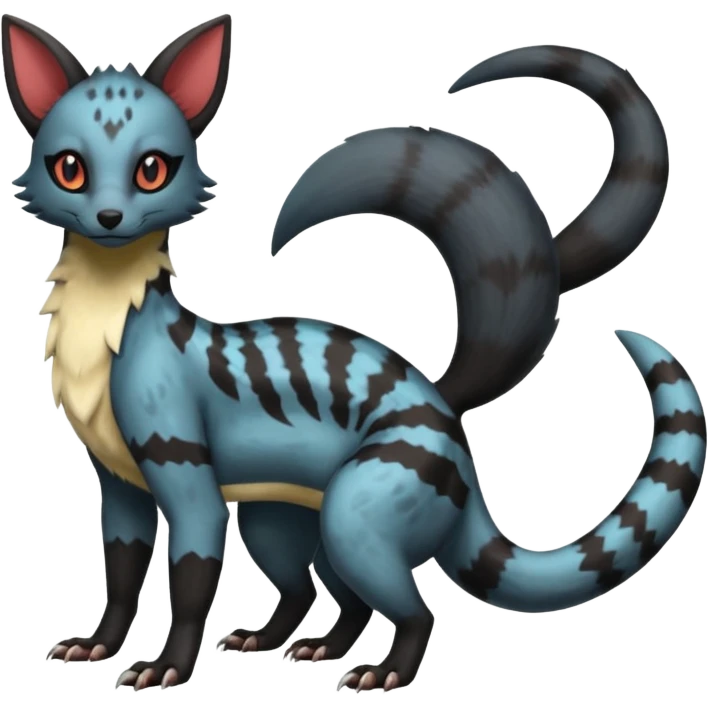 White Salandit-Umbreon-Genet-Noivern-Civet-Hybrid (Full body) emoji