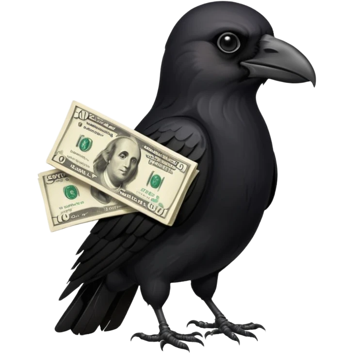 crow with cash  emoji